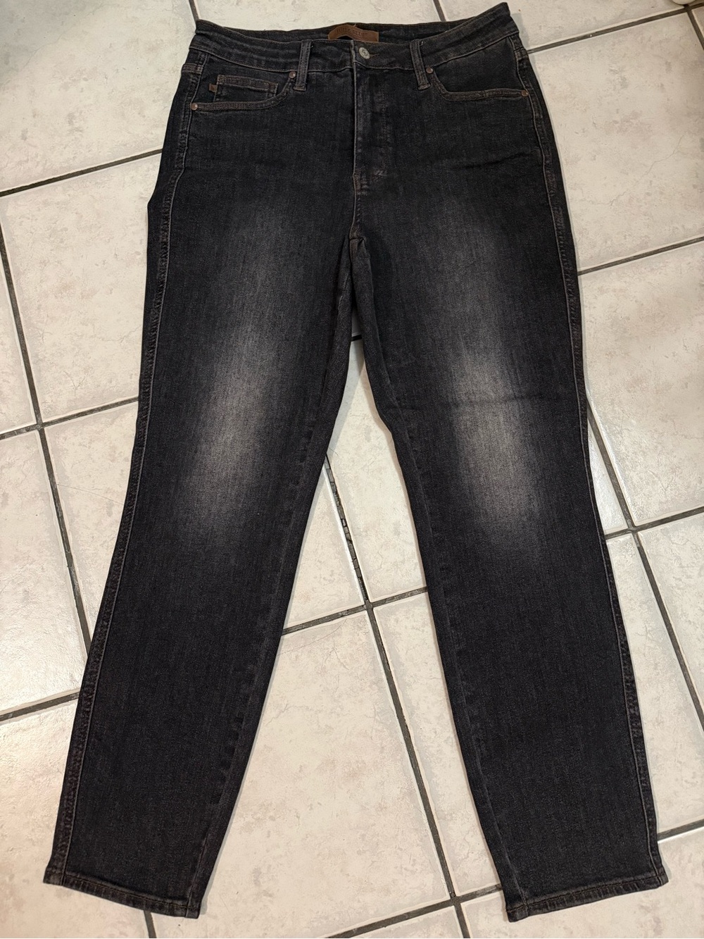 Judy Blue Women's Slim Straight Jeans - Black Wash Size 13
